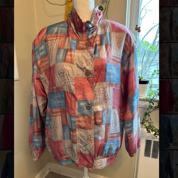 Vintage 80s Cervelle Silk Bomber Jacket Like New - Picture 1 of 6